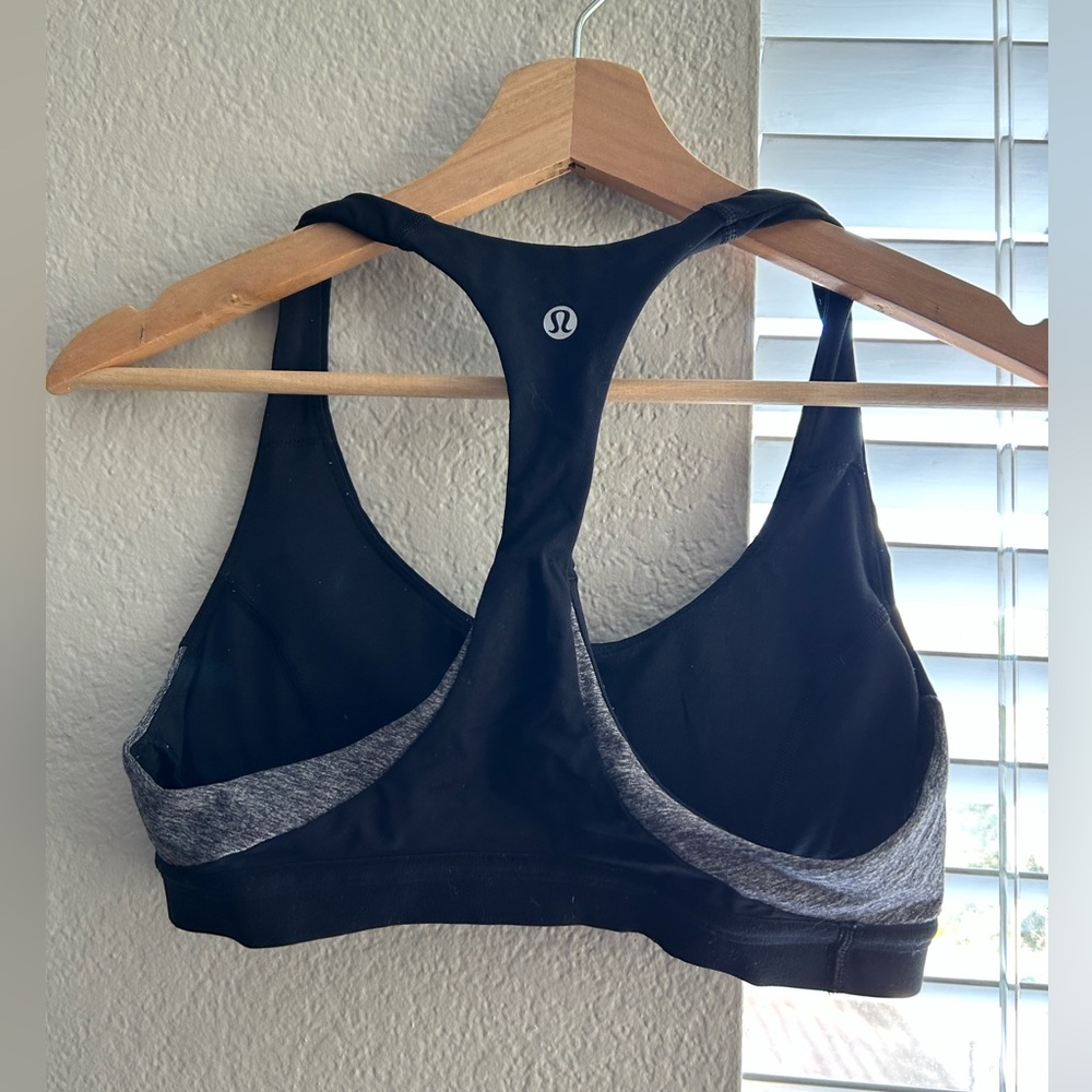 Lululemon athletica Black and Gray Sports Bra